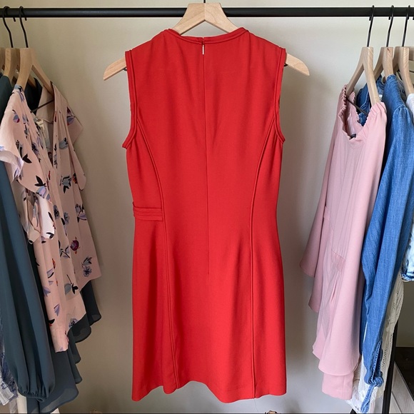 Hugo Boss Red Sheath Mini Dress Crew Neck Sleeveless - Picture 5 of 7